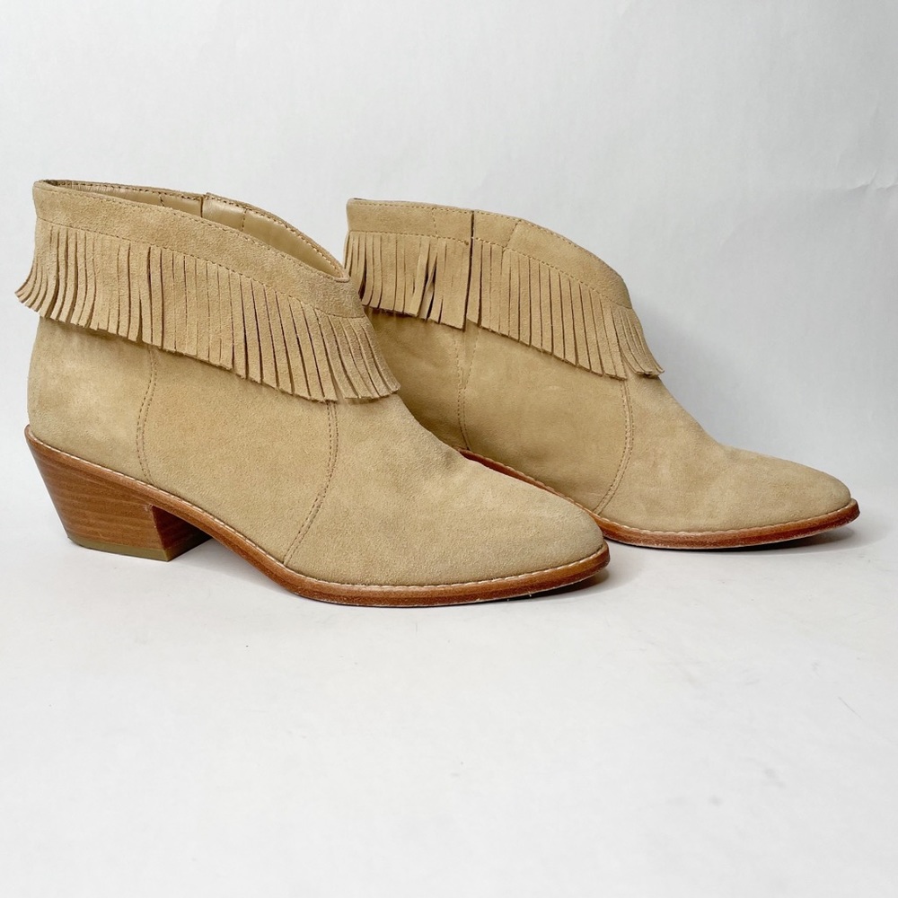 Joie Suede Fringed Makena Ankle Booties